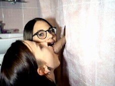 amateur gloryhole threesome gif