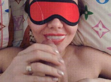 Best Blowjob by Horny Teen Marthabullles in Red Mask Ending With a Cumload in Her Mouth- Part 337 - Marthabullles gif