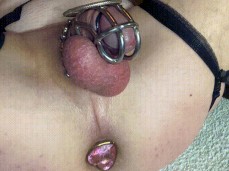Cock Cage Diamond Butt Plug gif