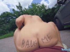 Tru Kait riding a big dick in public gif