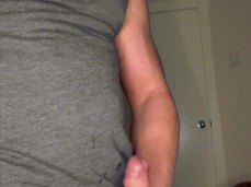 buff, bearded HeathMclEod jerking his rock hard, uncut cock 0113-1 gif