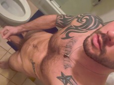 bald, bad, handsome, hung Cliff Jensen strokes his big, thick cock 0103-1 6 gif