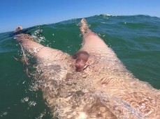 fit, smooth, French whitecockfetish exposes his cock to sun & sea 0052-1 gif