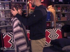dom gently petting hair gif