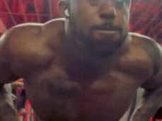 Hot, handsome Black muscle hunk Terry Strokes does naked push-ups 0013-1 10 gif