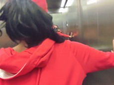 Sex in a public elevator with hot step sis